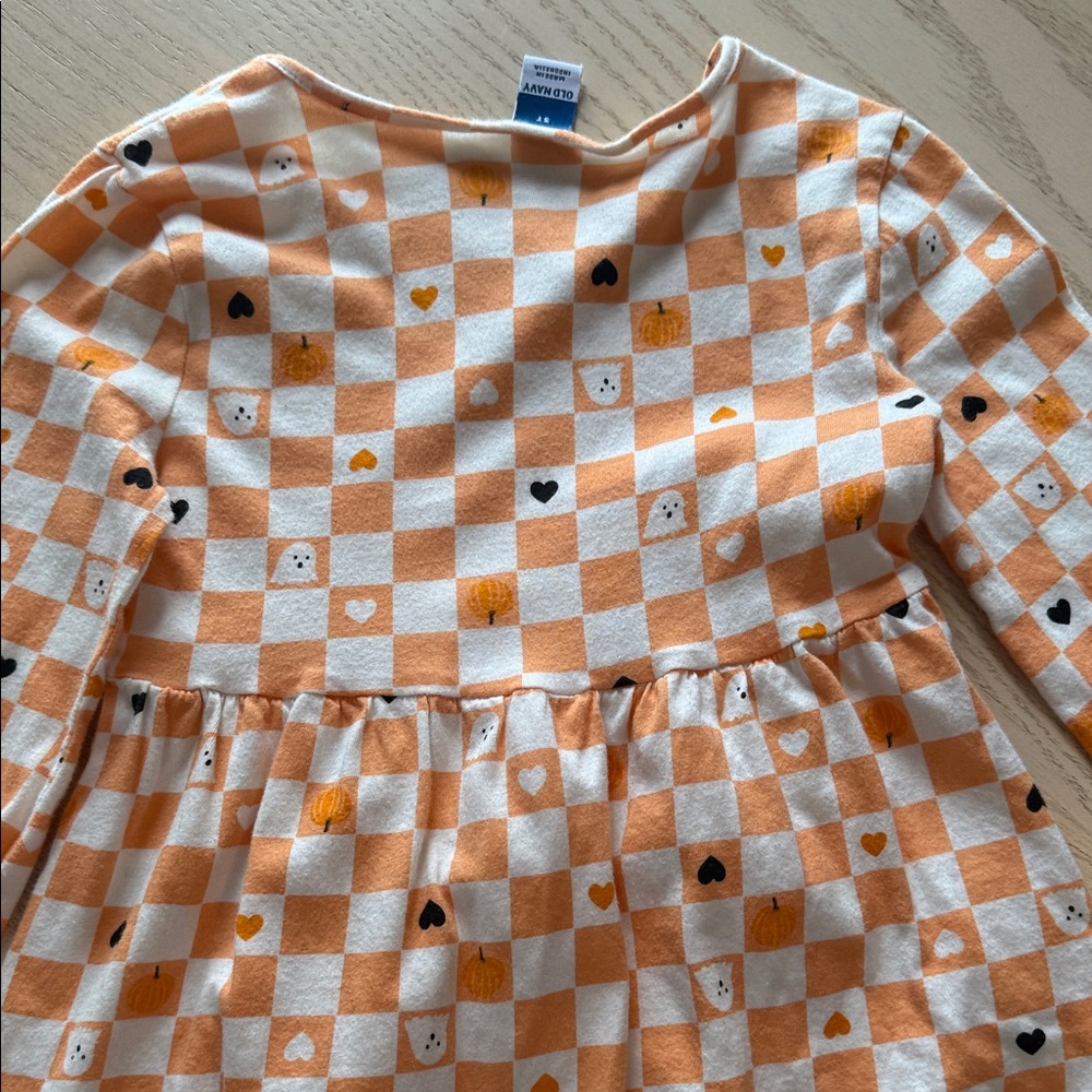 Old Navy Orange and White Checkerboard Heart Dress - Picture 8 of 10